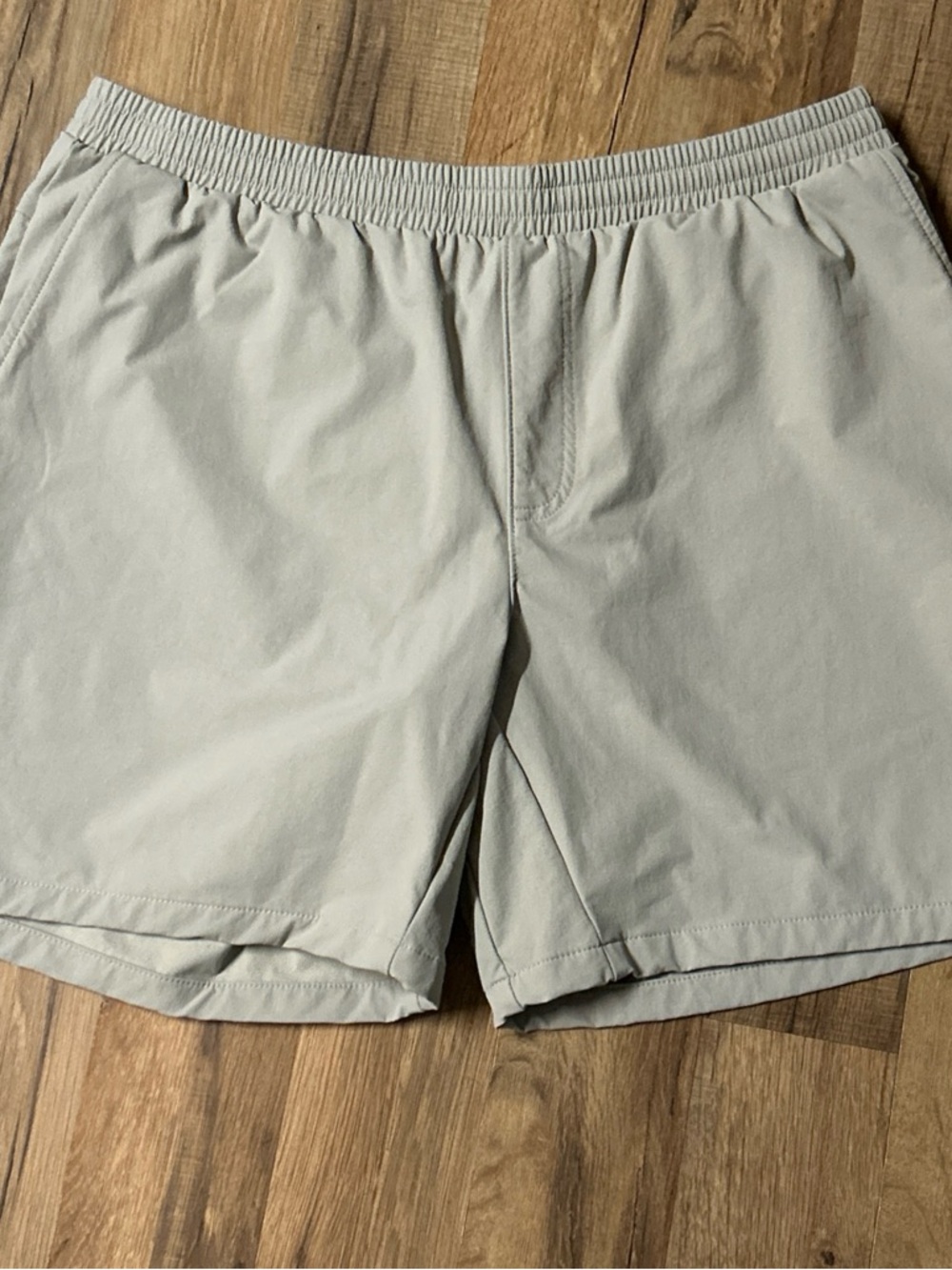 FLX Shorts Mens Beige Athletic Active Outdoor Drawstring Elastic Waist Large